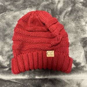 red cc beanie